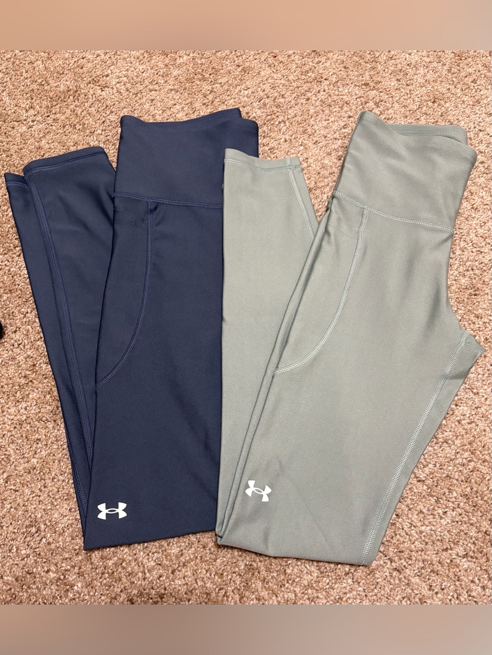 Under Armour Compression Leggings - Navy & Sage